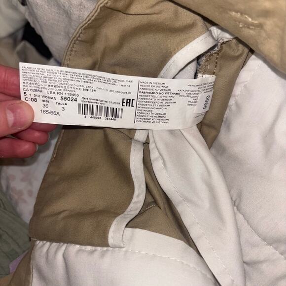 New Mango Suit High-Waisted Belted Trousers โ Size 4 Khaki Business Pants - Picture 12 of 15